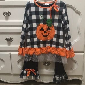 Girls Long Sleeve Pumpkin Outfit